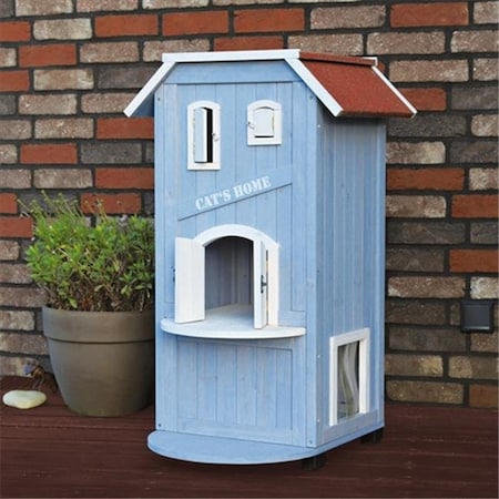 Partyanimal 3-Story Cats House - Sky Blue & White PA139171